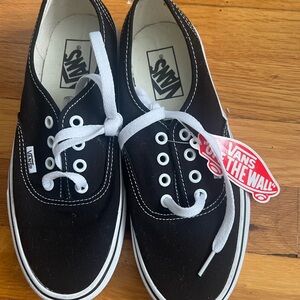 Vans Black and White Canvas Sneakers